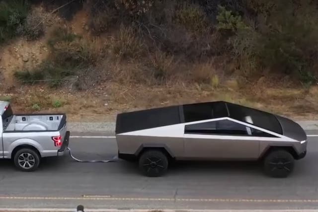 Tesla claims its new Cybertruck electric pick-up can out-tow a Ford F-150
