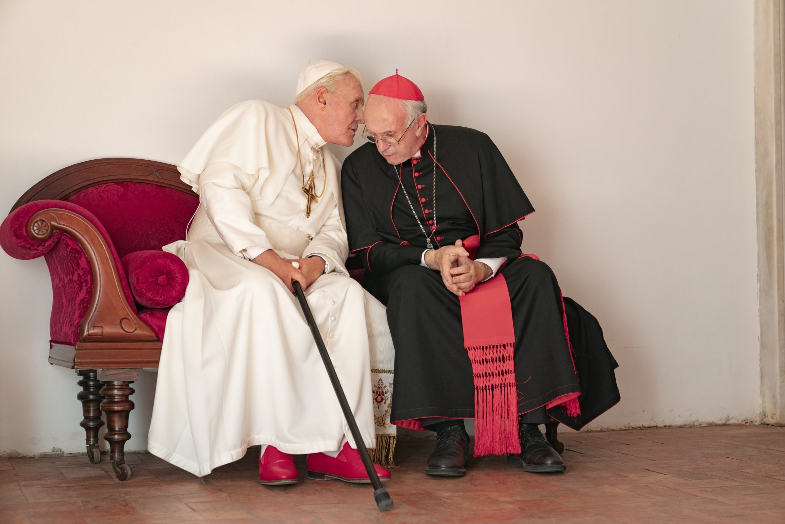 Anthony Hopkins played the former pope in the 2019 Netflix film