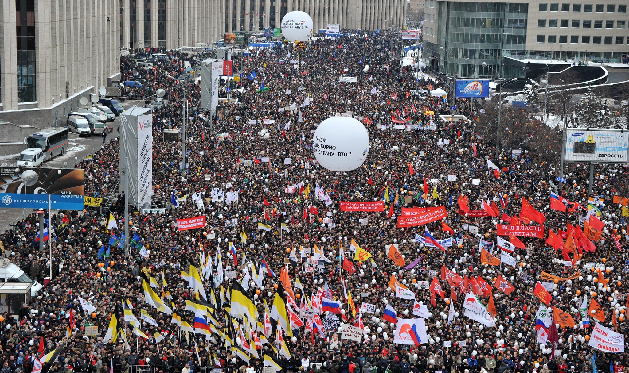 After the 2011 December elections, widely believed to have been rigged, tens of thousands marched in Moscow as part of protests that lasted for more than a year and a half