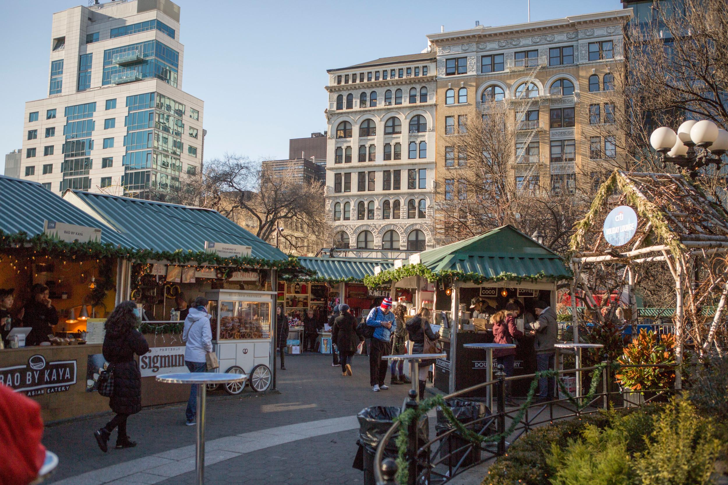 The holiday market at Union Square