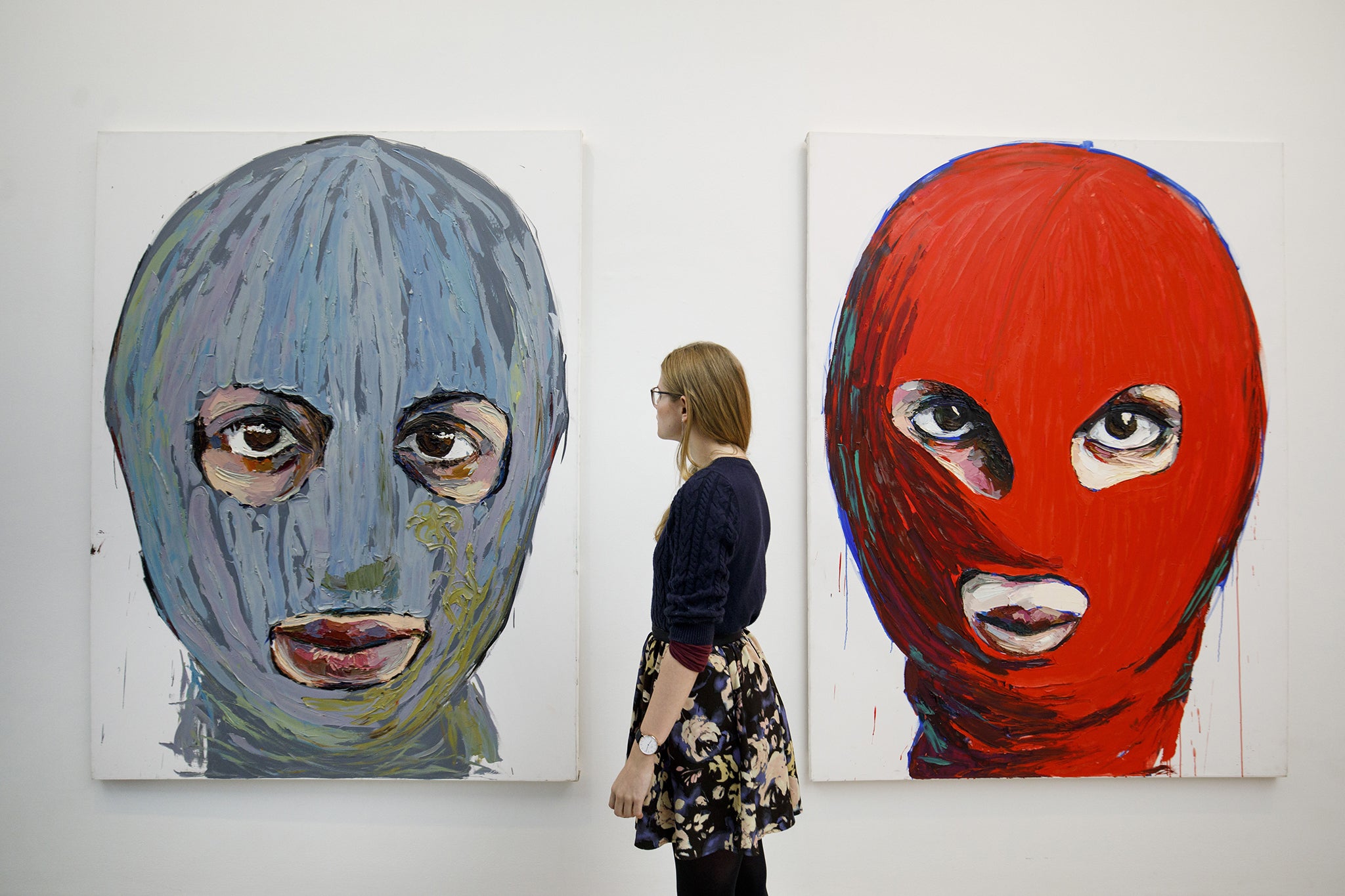 Djanyan’s ‘Pussy Icons’ during the ‘Inside Pussy Riot’ exhibition at the Saatchi Gallery in London in 2017