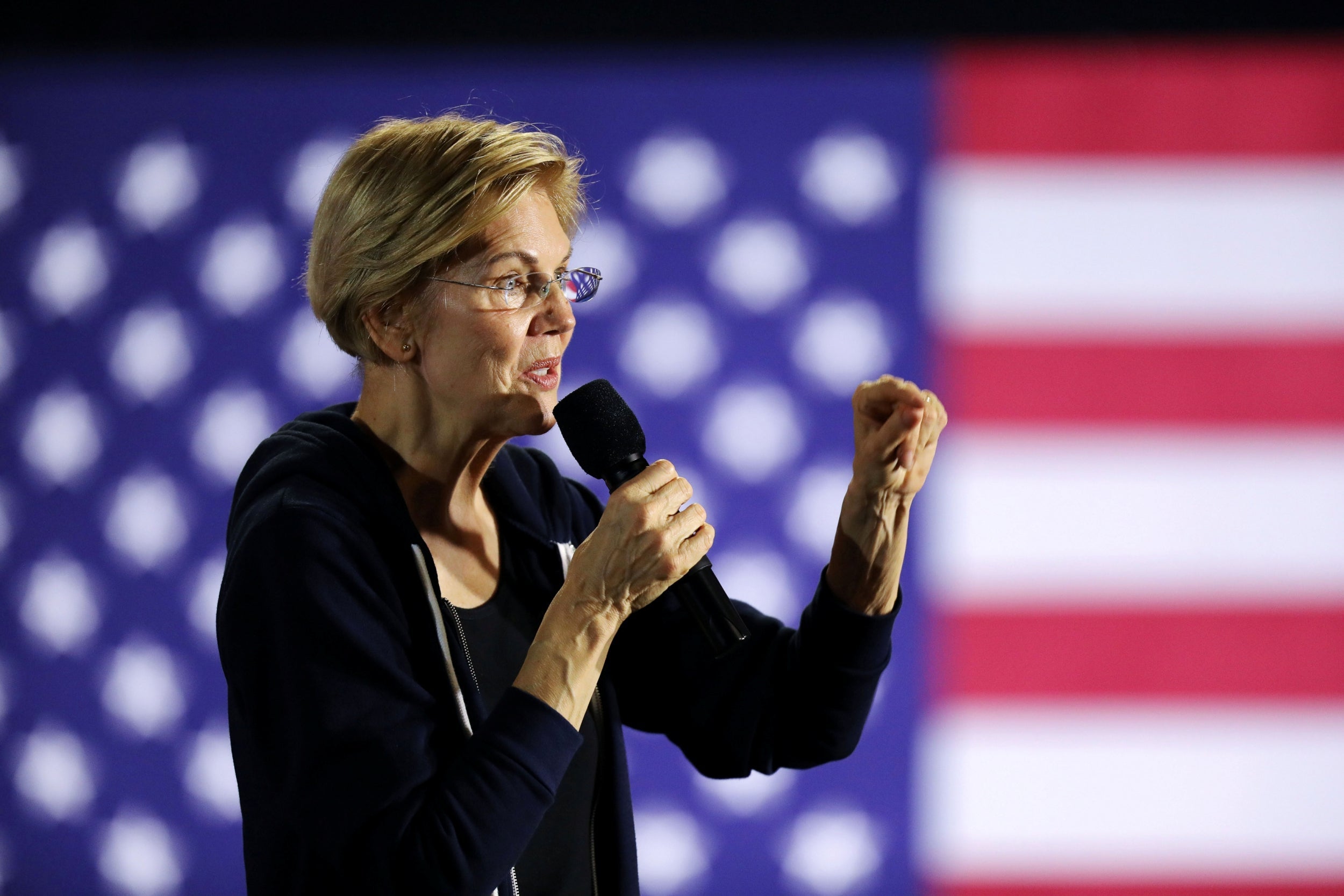&apos;Give me a hug&apos;: Elizabeth Warren shares tearful moment with LGBT+ teenager at rally