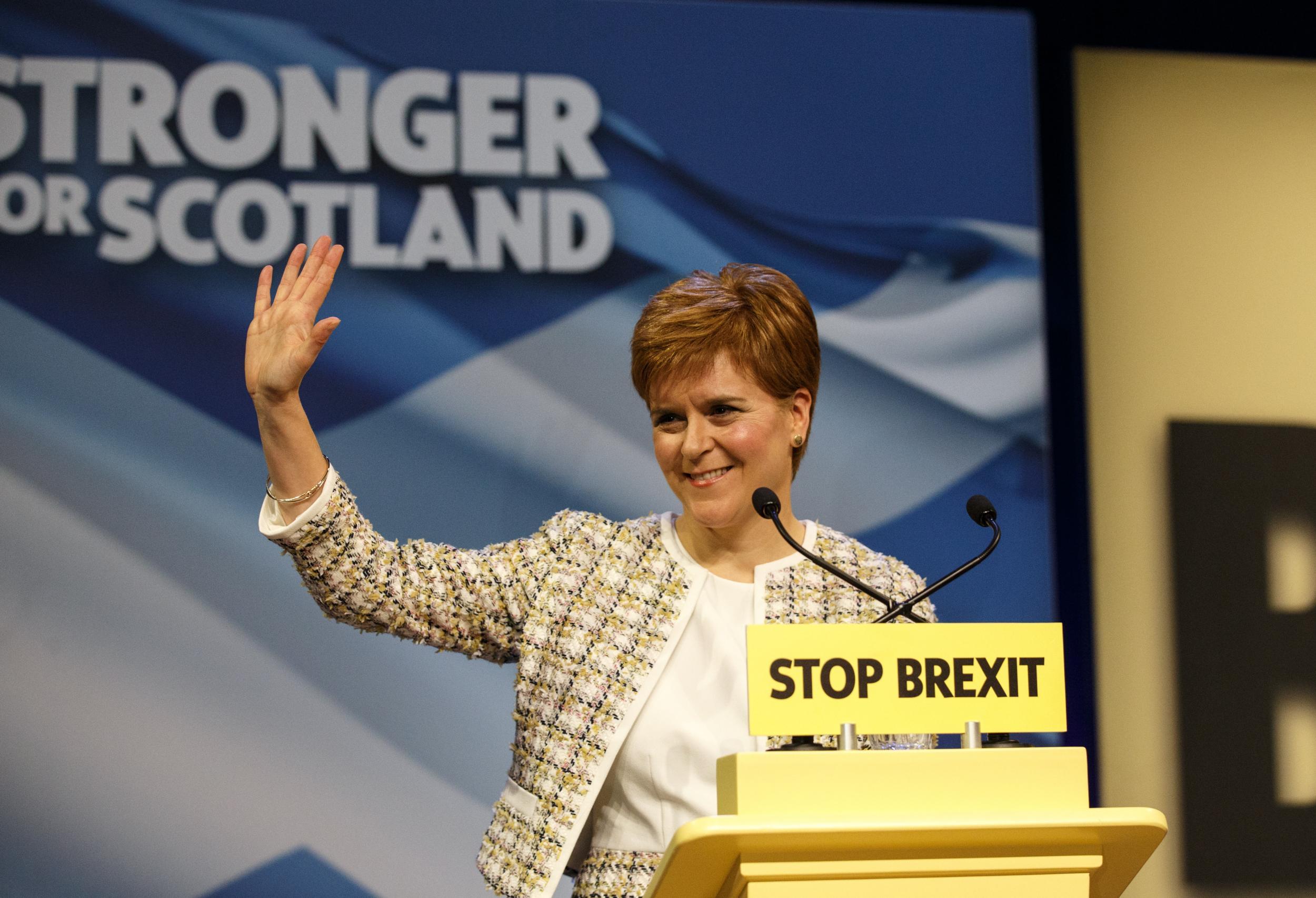 Nicola Sturgeon during the launch of the SNP Manifesto in Glasgow