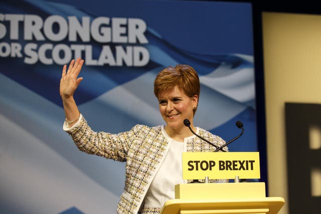 Nicola Sturgeon during the launch of the SNP Manifesto in Glasgow