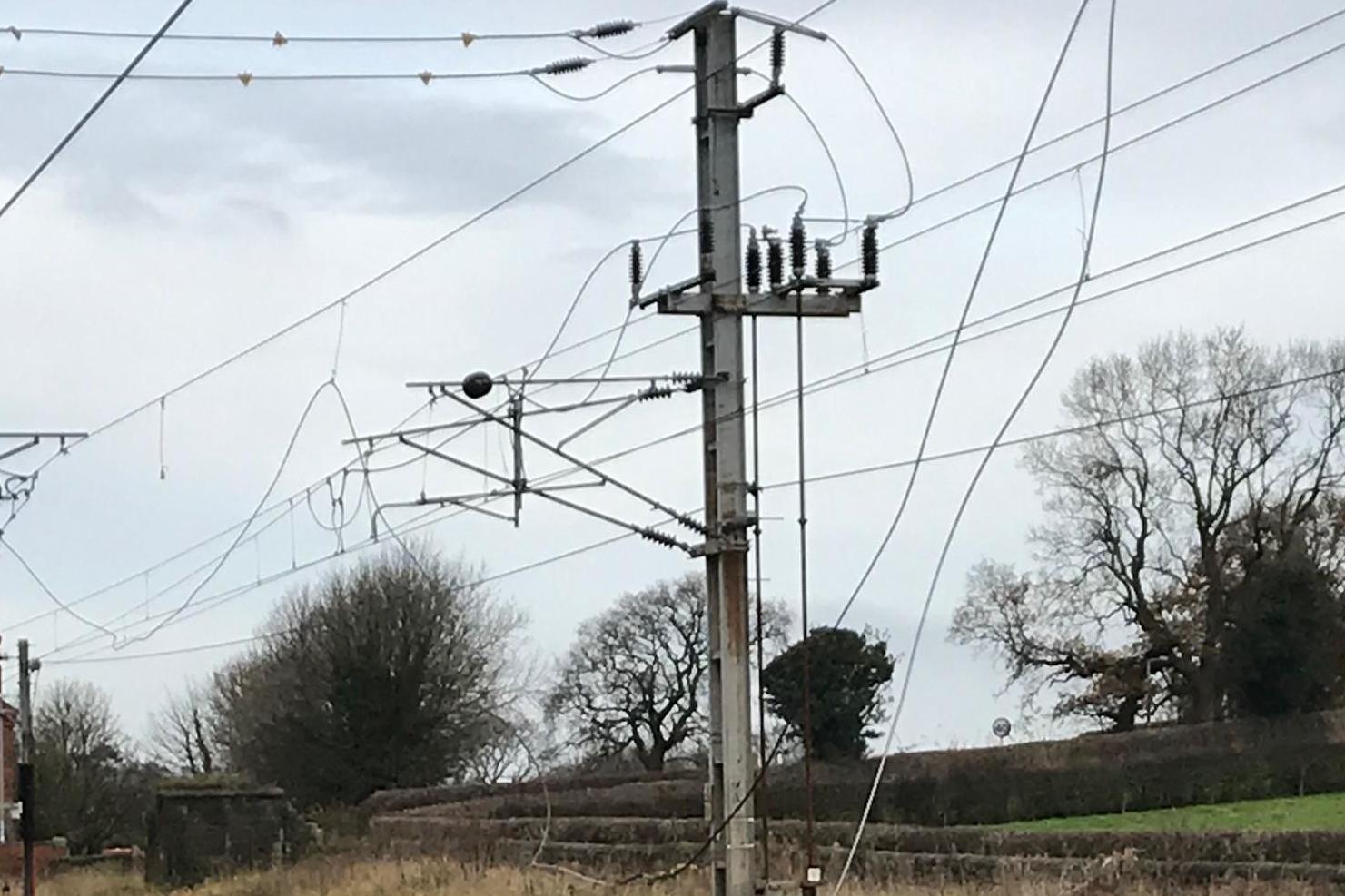 Line call: engineers have been summoned to fix the overhead wires south of Lancaster