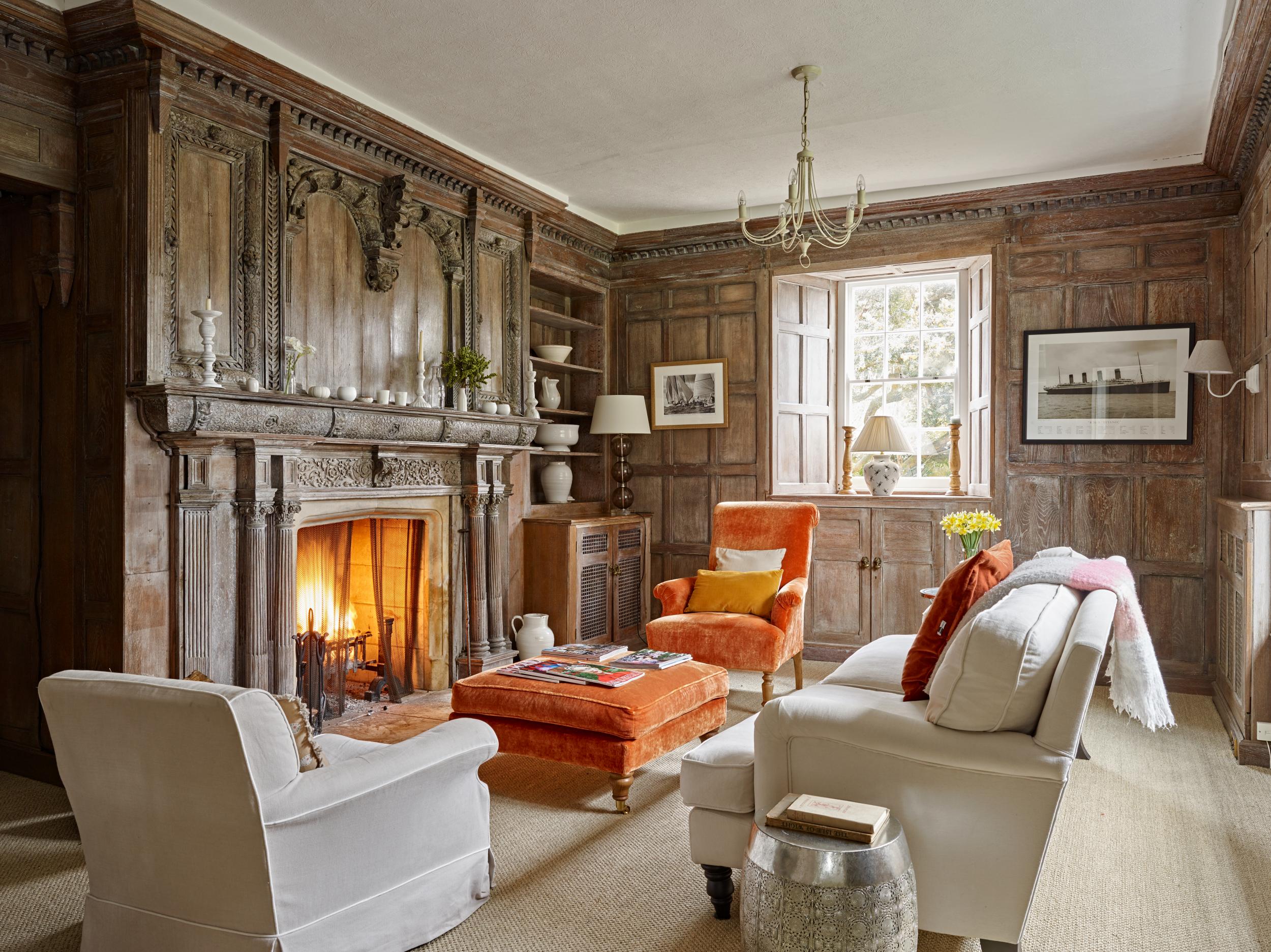 A roaring fire at Shalfleet Manor