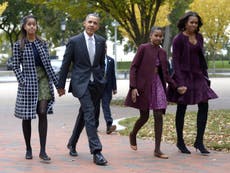 Michelle Obama shares rare family photo with Barack, Sasha and Malia for Thanksgiving