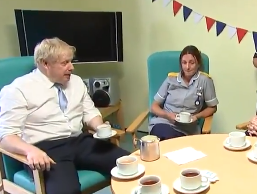 Boris Johnson meets nurses who quiz him about nursing recruitment pledges in a Penzance hospital