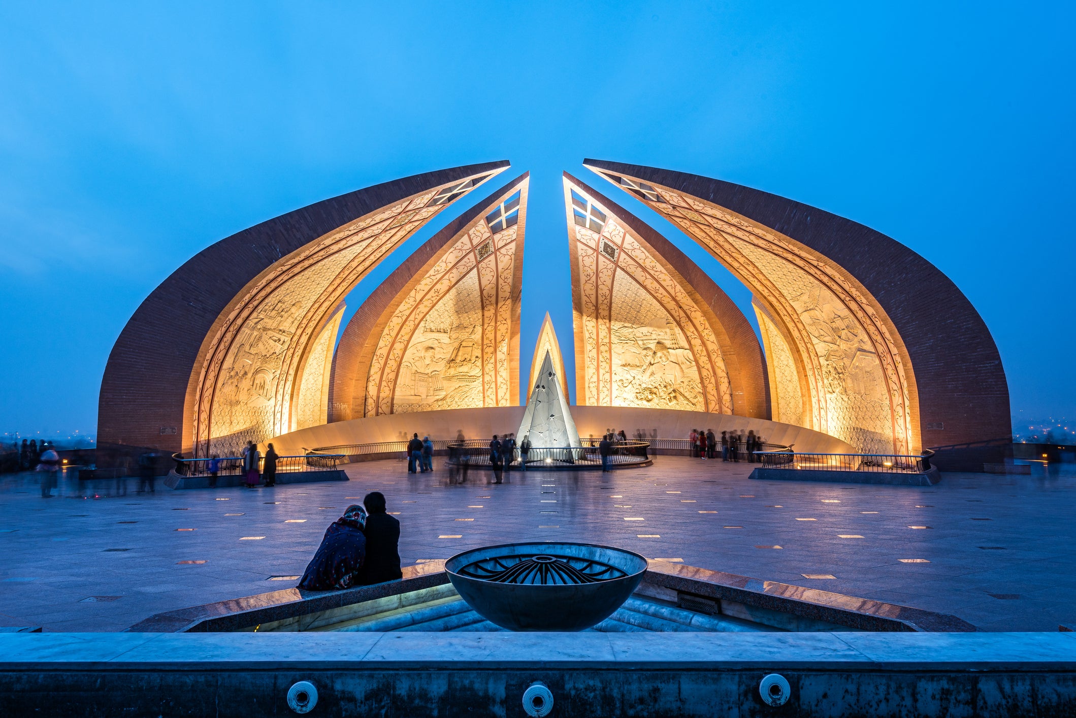 The Pakistan monument in Islamabad represents the four provinces of the country
