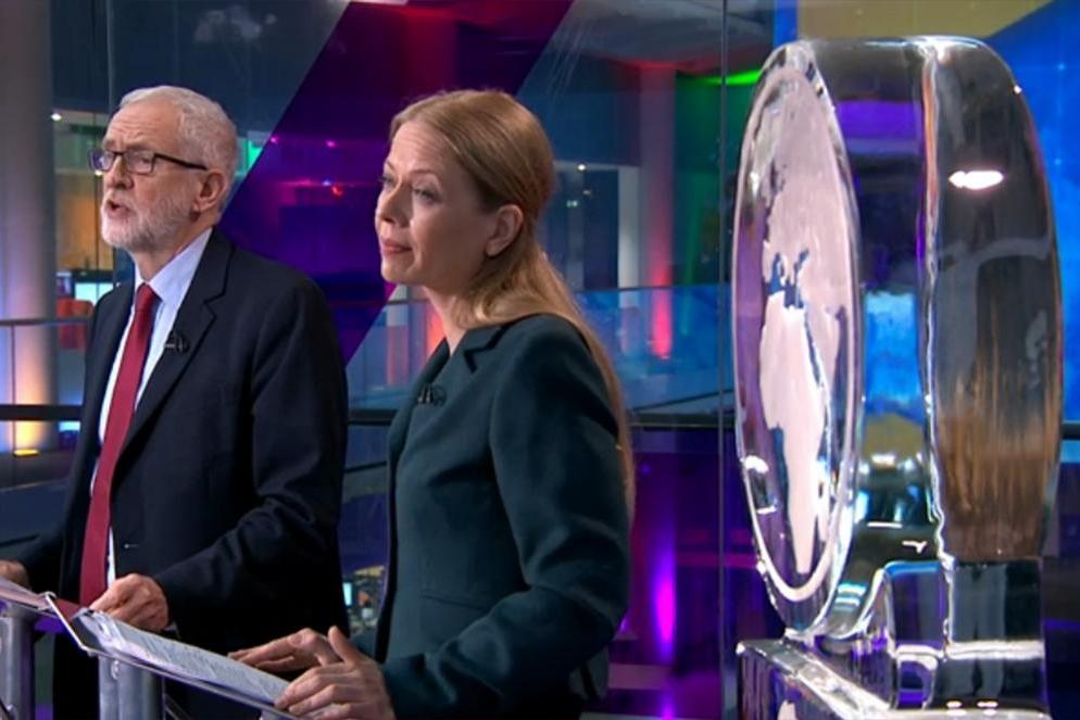 Jeremy Corbyn, Sian Berry, and the ice block