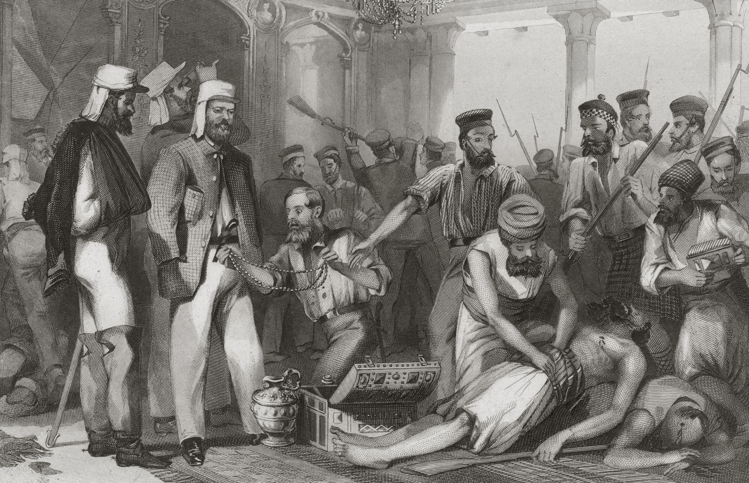 The sacking of the King of Oudh's palace during the Indian Rebellion in 1857 (Getty)