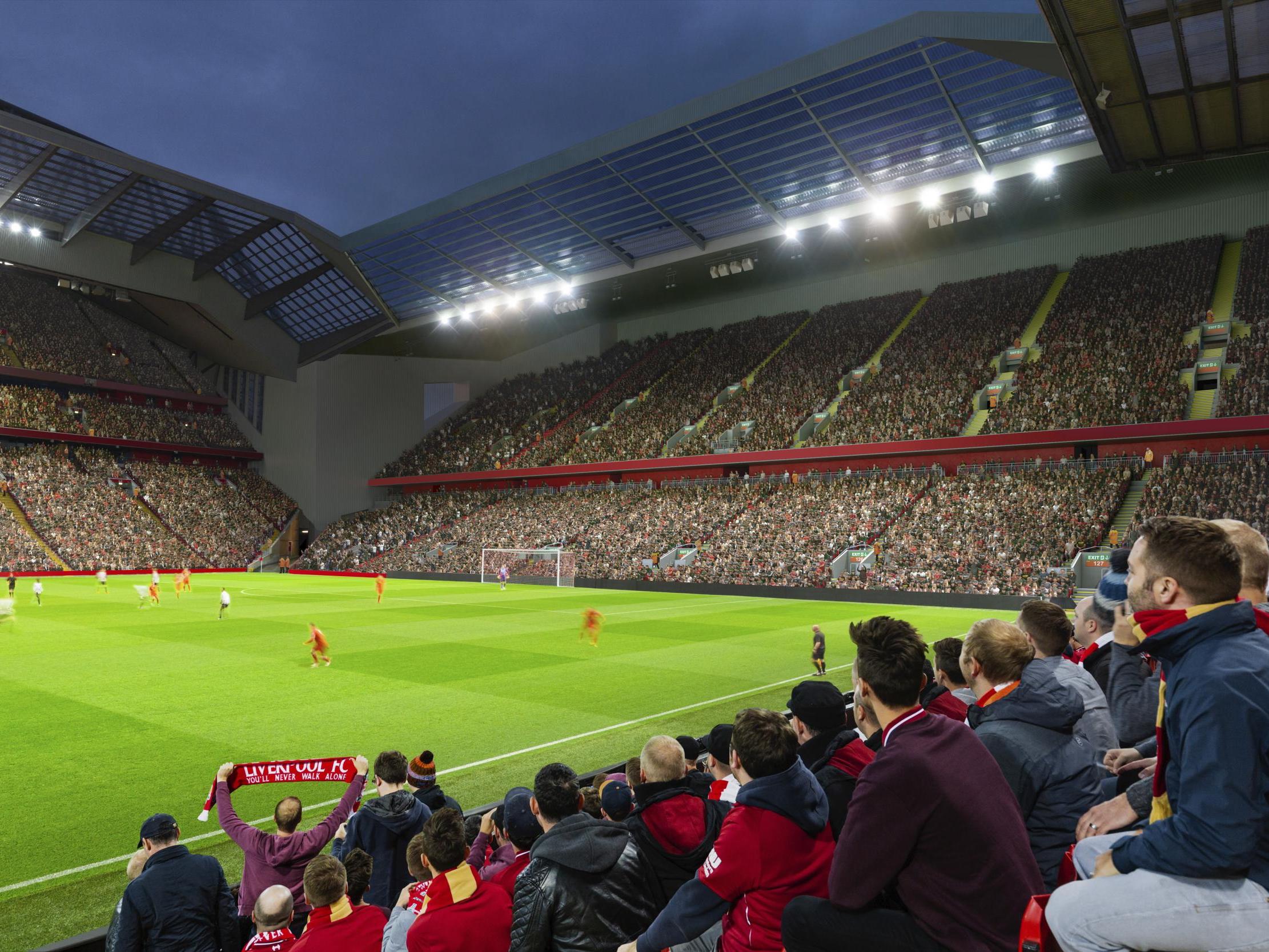 The proposed Anfield Road stand will take total capacity above 60,000