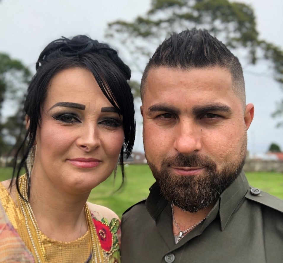Murad with British wife Lynsey, who he has a family with in Scotland
