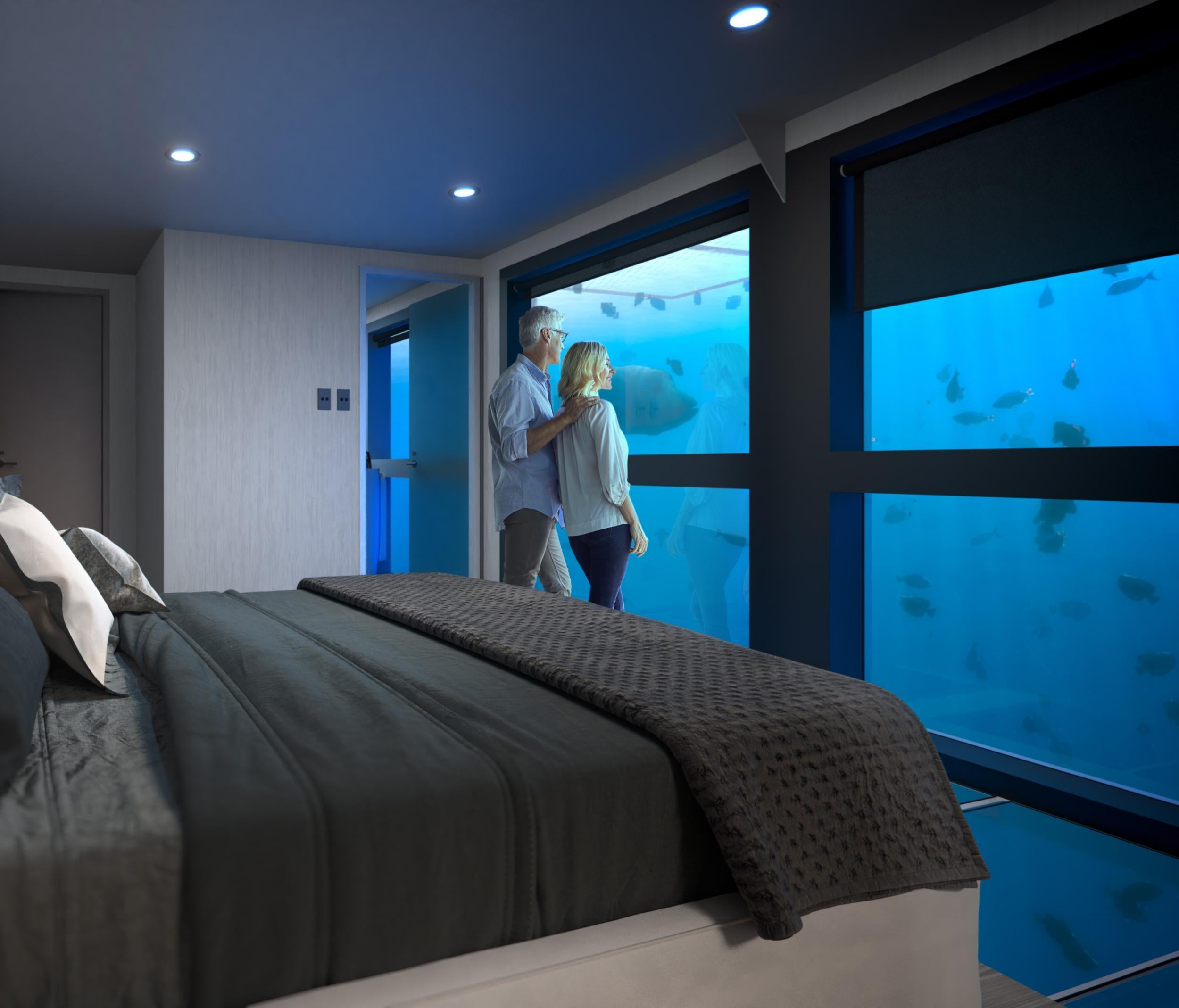 Spot tropical fish, turtles and manta rays from the floor-to-ceiling windows of Australia's new Reefsuites