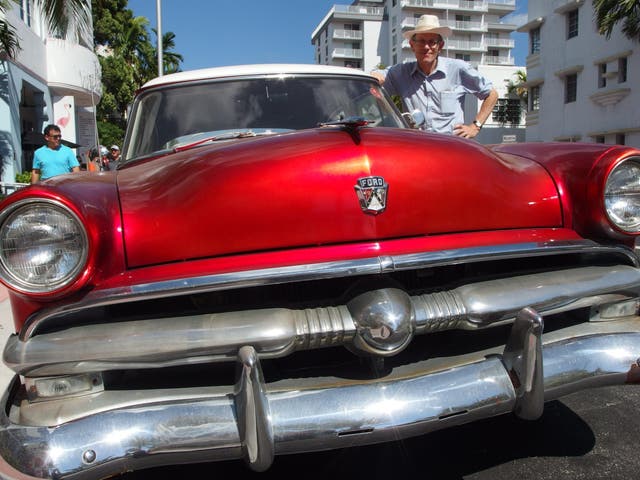 <p>Miami nice: Simon Calder on Collins Avenue in South Beach</p>