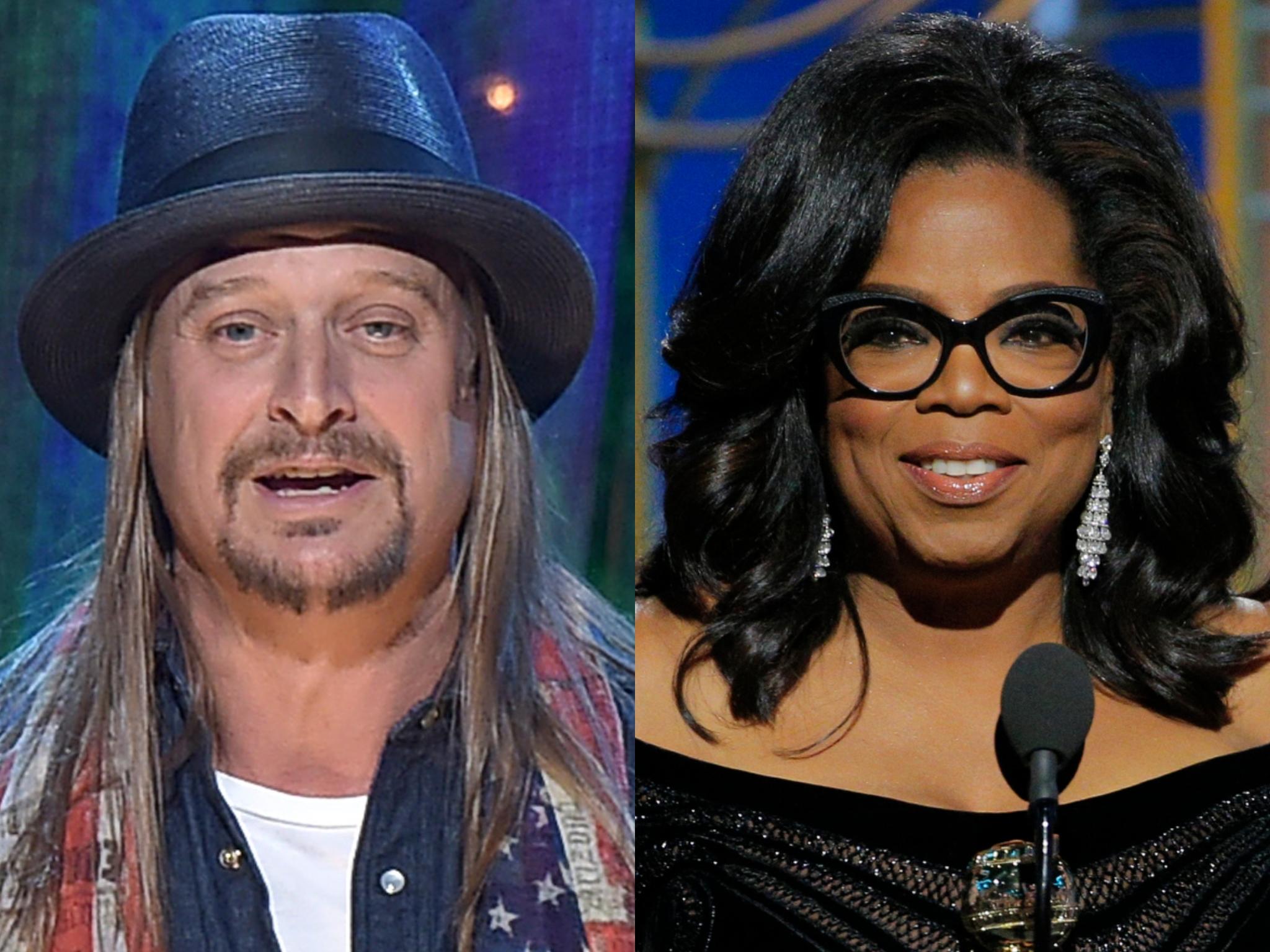 F*** her Kid Rock escorted off stage after drunken rant about Oprah Winfrey The Independent The Independent picture