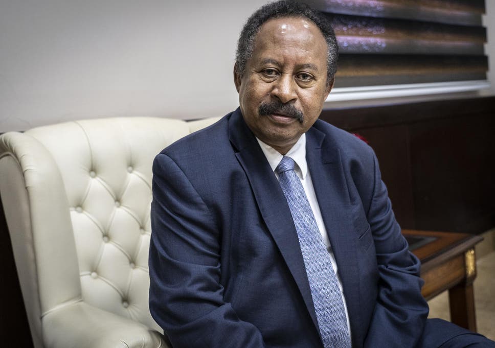 Sudanese Prime Minister Abdalla Hamdok in his offices in Khartoum