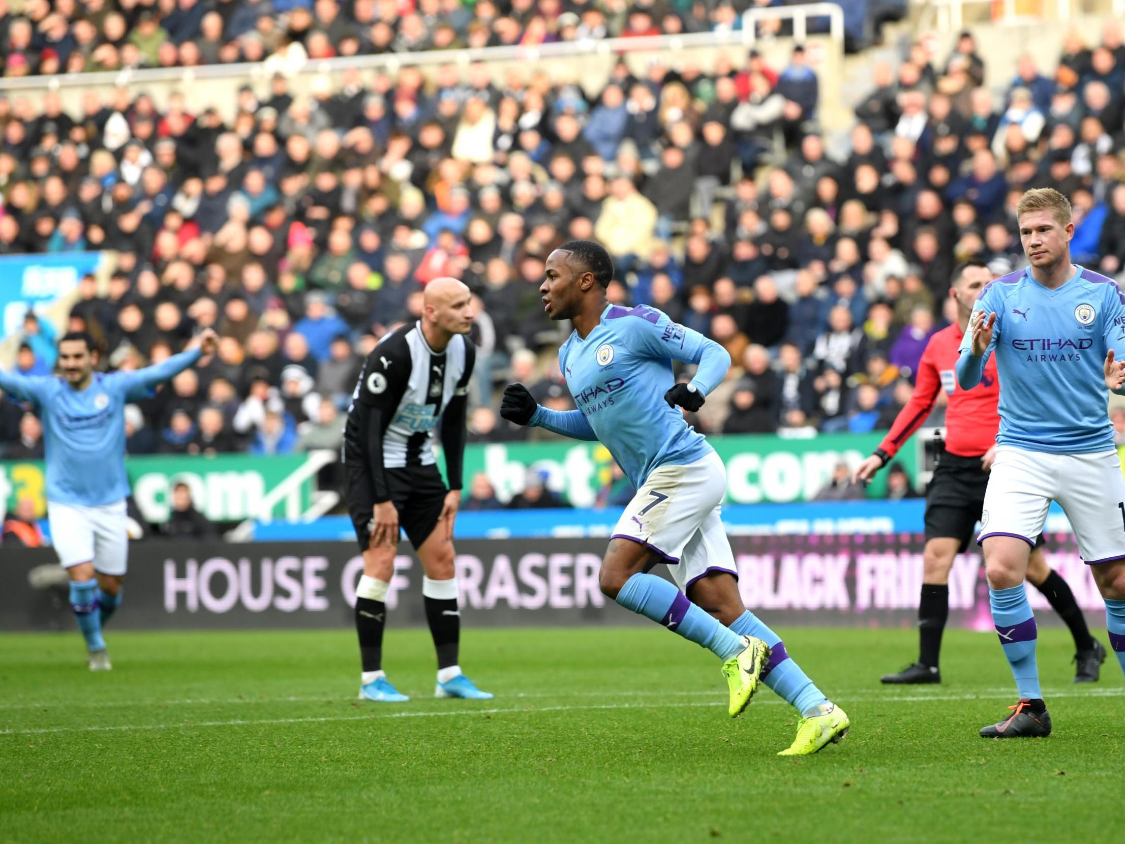 Raheem Sterling put Manchester City ahead in the first half