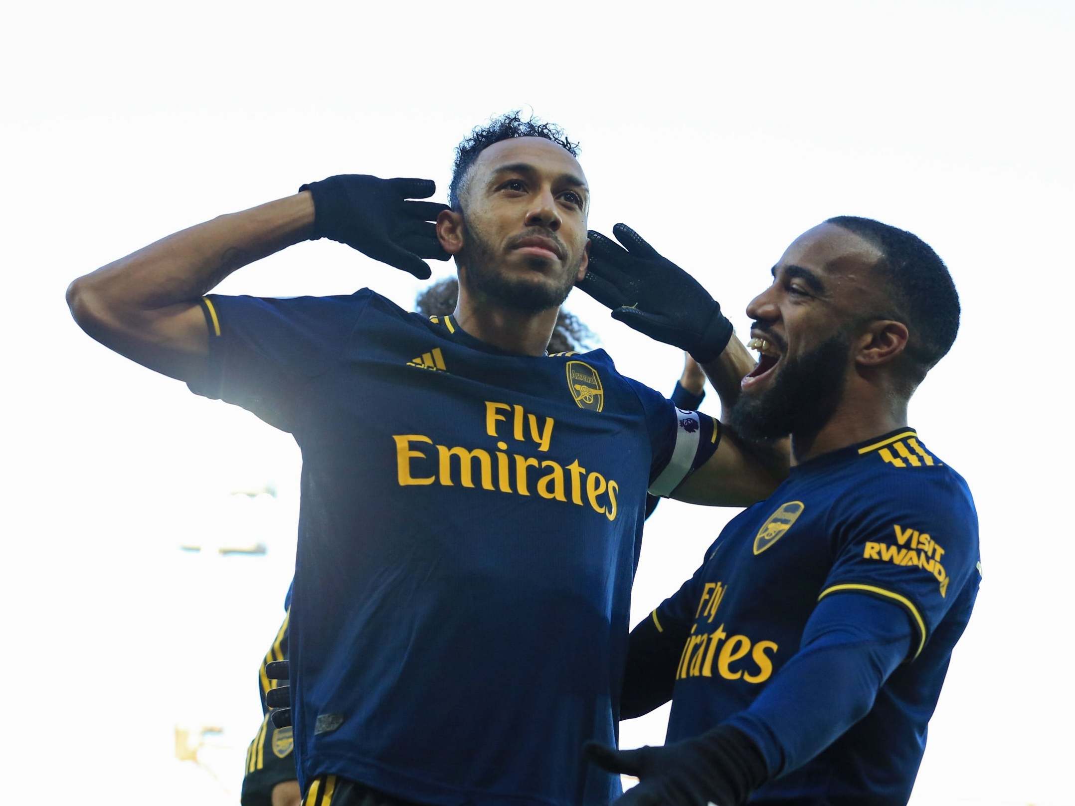 Arsenal's Pierre-Emerick Aubameyang celebrates