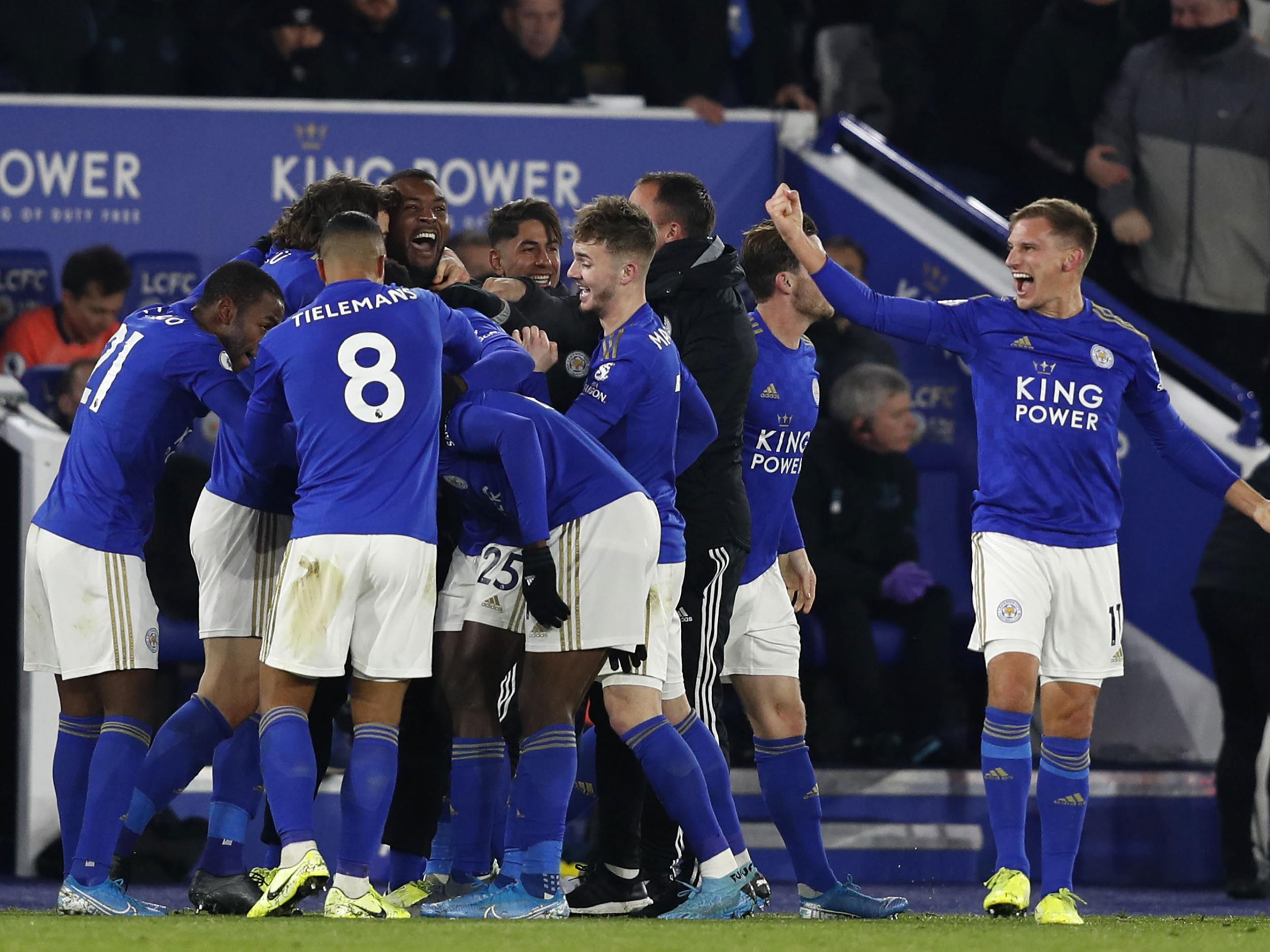 Kelechi Iheanacho's dramatic stoppage time winner keeps Leicester within eight points of league leaders Liverpool