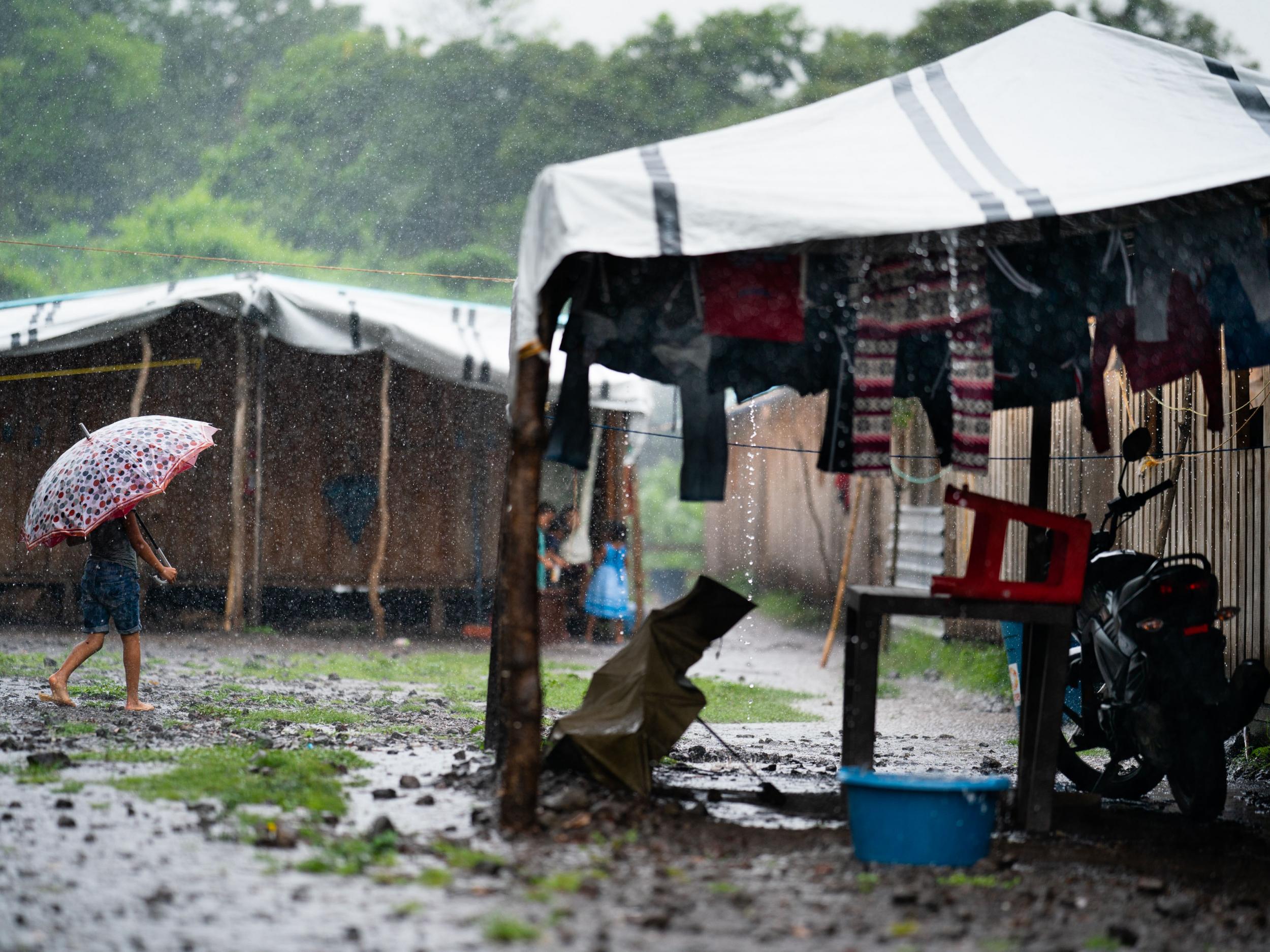 People from La Nueva Trinidad have been resettled into wooden shacks about 15 miles away (The Washington Post)