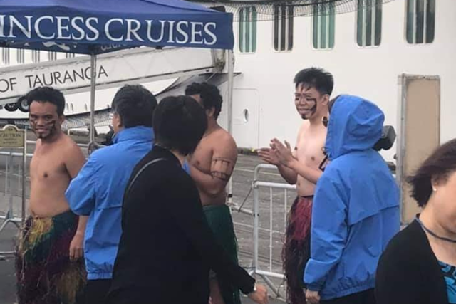 Princess Cruises staff dressed up as Maori