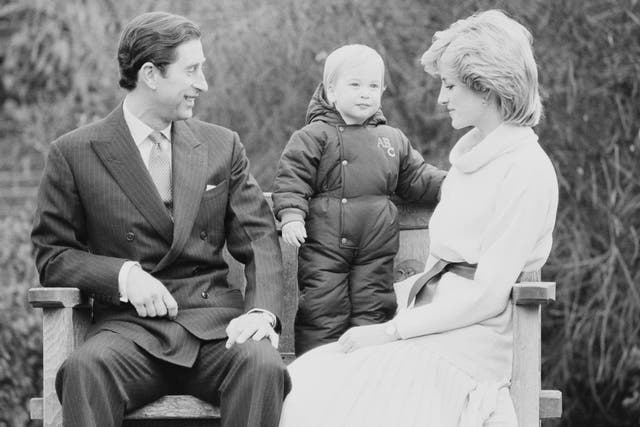 Princess Charles, Princesse Diana and Prince William on 14 December, 1983.