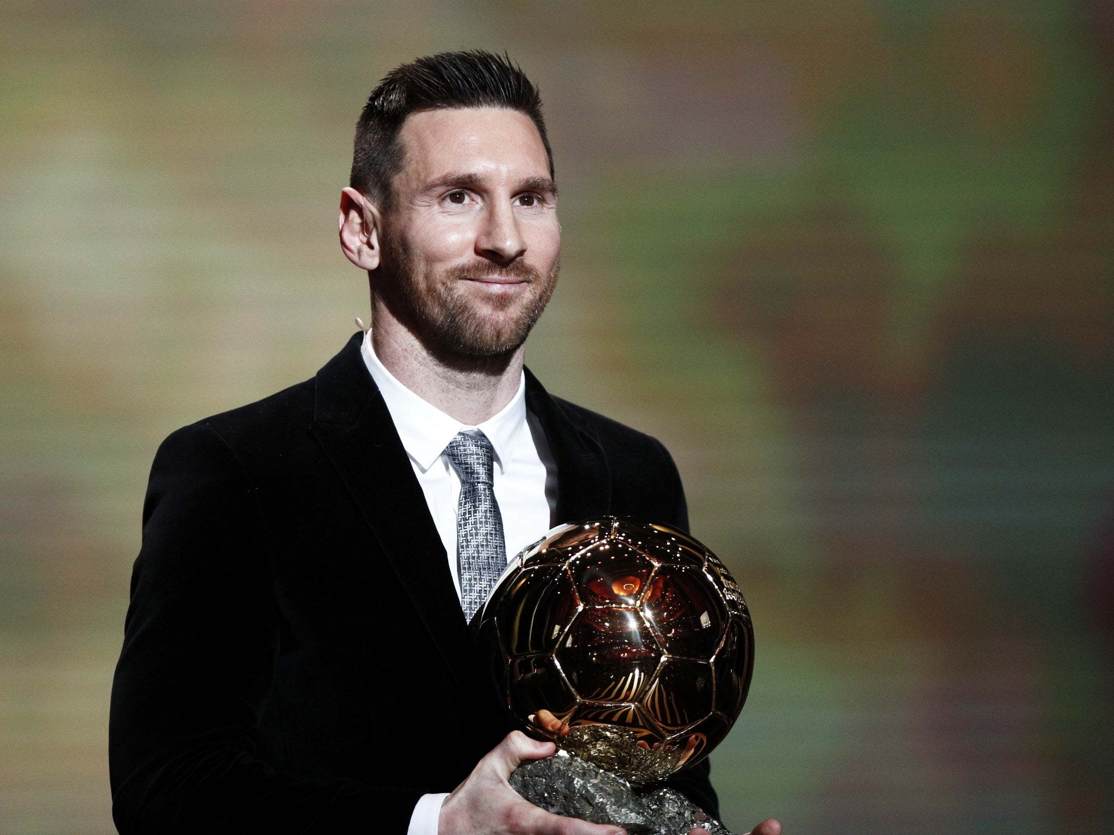 Lionel Messi collects his sixth Ballon d'Or at a ceremony in Paris