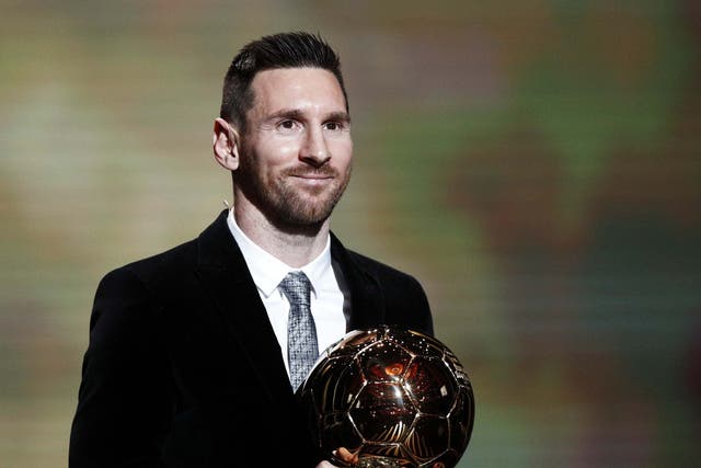Lionel Messi collects his sixth Ballon d'Or at a ceremony in Paris