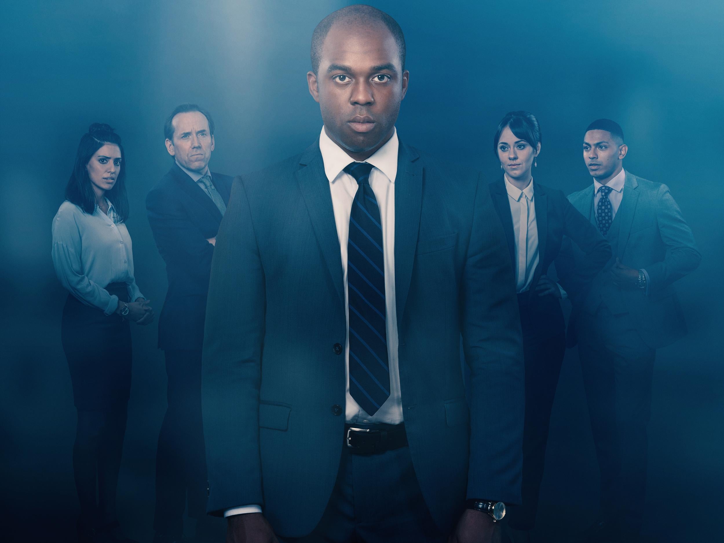 Ken Nwosu stars as hardworking businessman Thomas Benson in Bartlett’s new three-part thriller ‘Sticks and Stones’ on ITV about bullying in the workplace