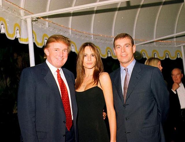<p>Donald Trump and Melania are pictured with the Duke of York at Mar-a-Lago in 2000.</p>