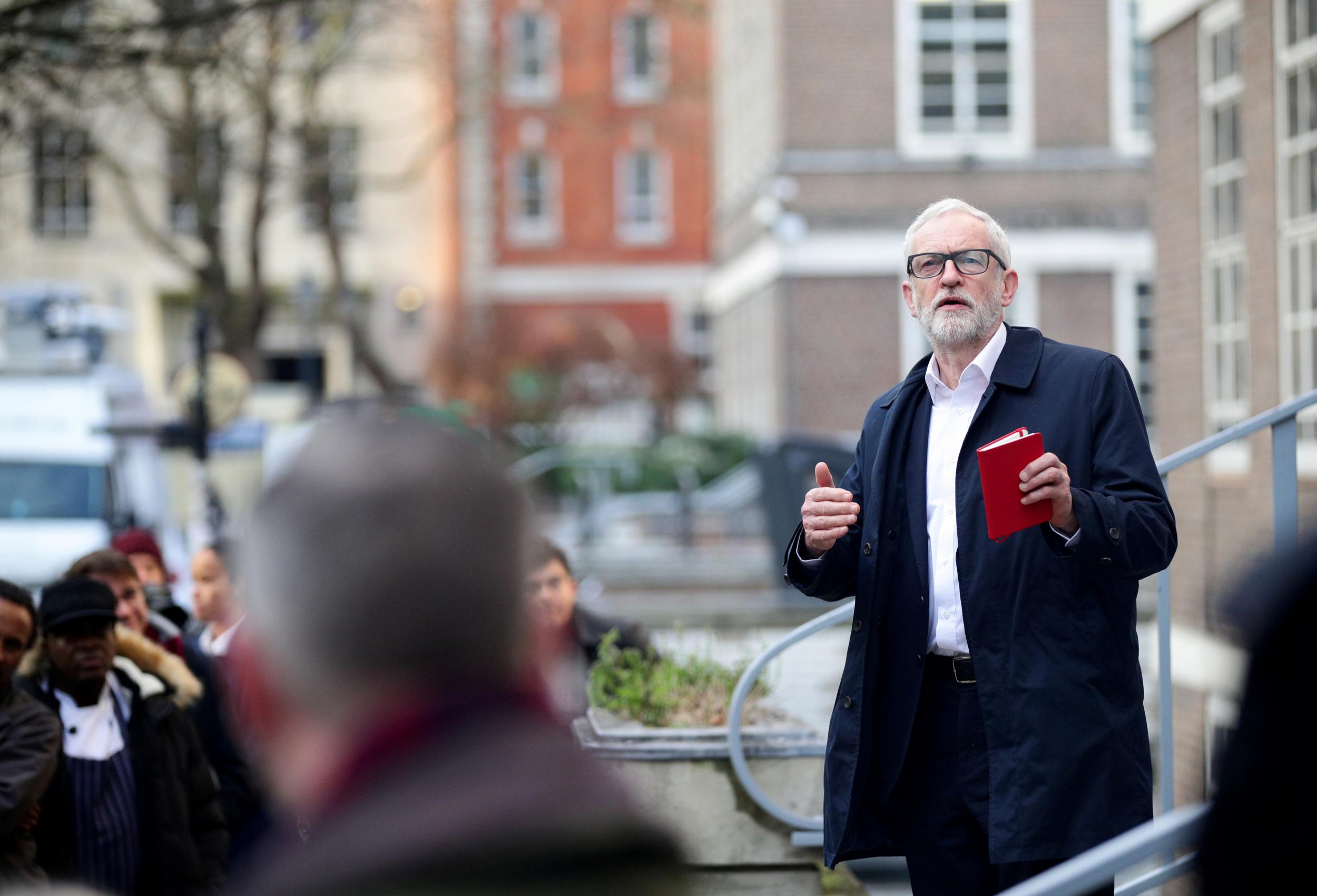 Jeremy Corbyn during a rally speech in the 2019 election campaign