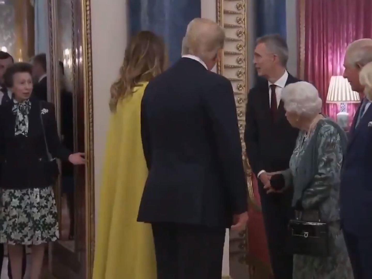 Princess Anne spotted shrugging at Queen as she talks with Trump