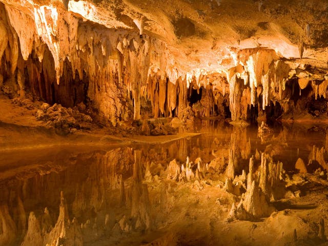 Stalactites in Luray Caverns in Virginia