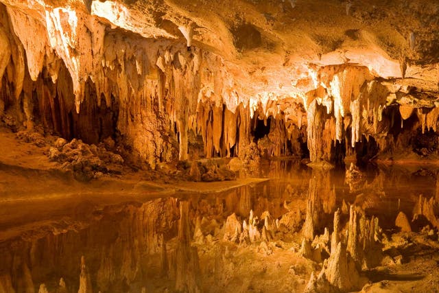 <p>Stalactites in Luray Caverns in Virginia</p>