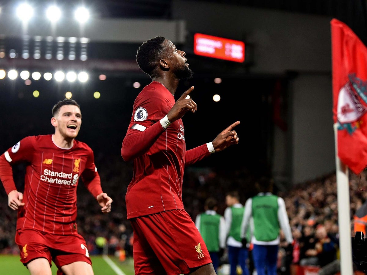 Liverpool thrash Everton in thrilling Merseyside derby to continue charge |  The Independent | The Independent