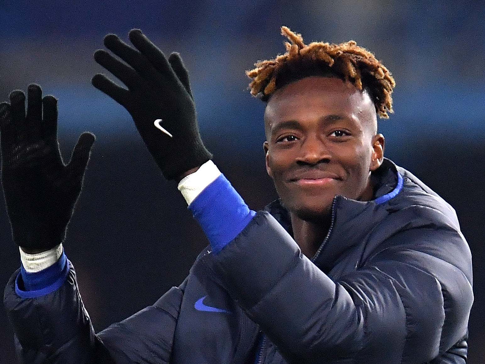 Abraham pays tribute to the fans at Stamford Bridge
