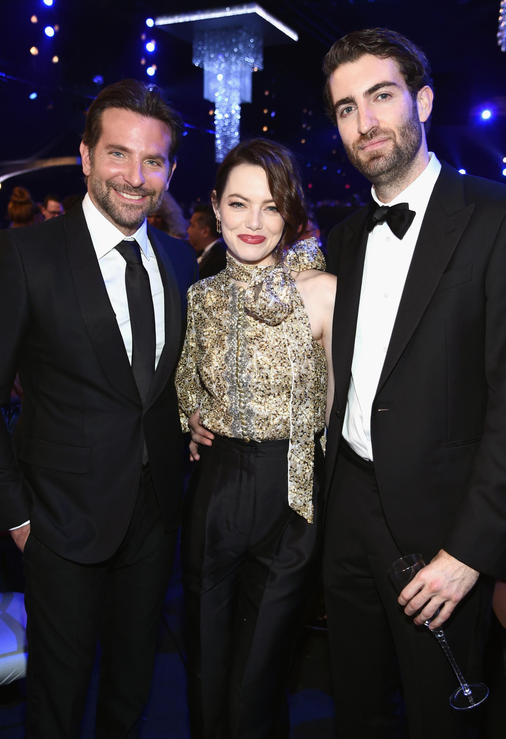 Bradley Cooper, Emma Stone and Dave McCary at the Screen Actors Guild Awards, 27 January 2019