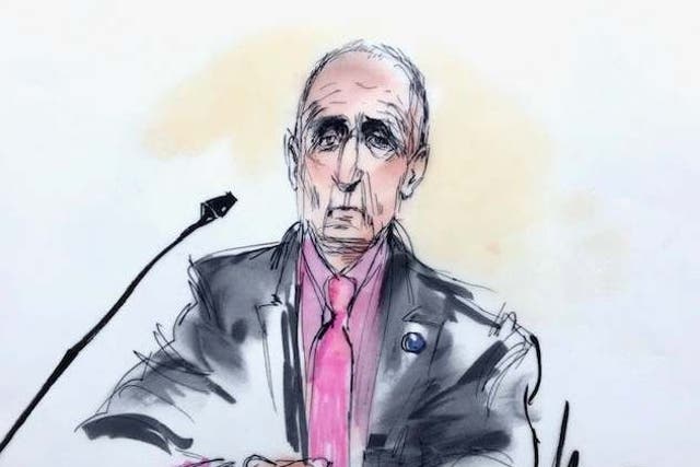 Courtroom sketch shows British cave diver Vernon Unsworth during the defamation trial