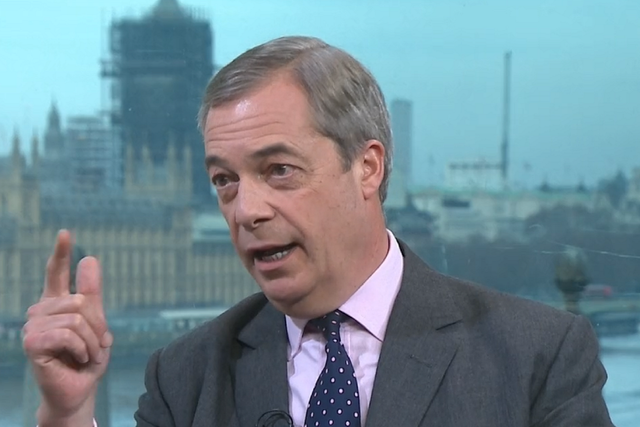Brexit Party leader Nigel Farage appears on the BBC's The Andrew Neil Interviews, 5 December, 2019.