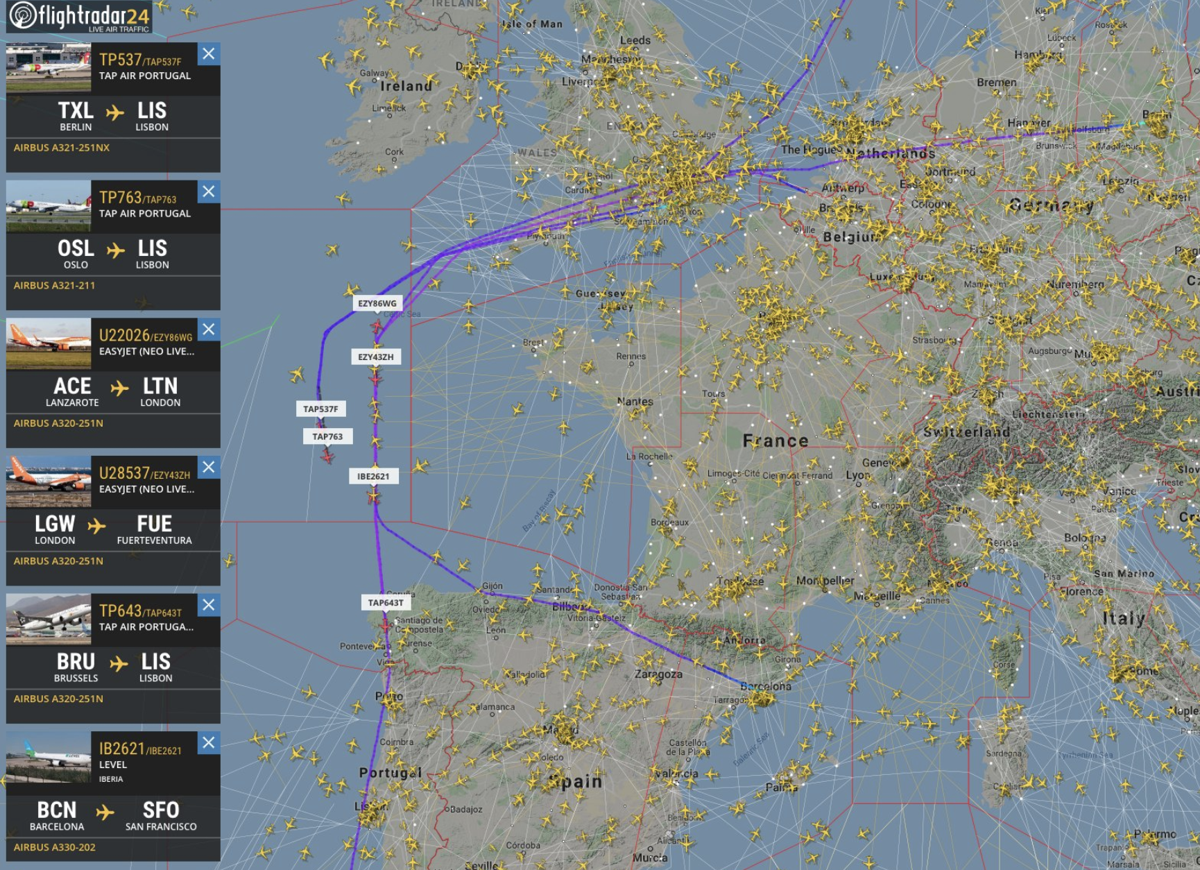 Airlines fly bizarre flight paths to avoid French airspace amid