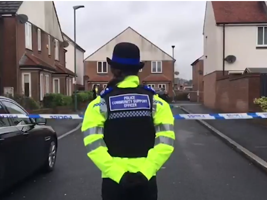 Police cordon off a road in Consett after the death of a 47-year-old man