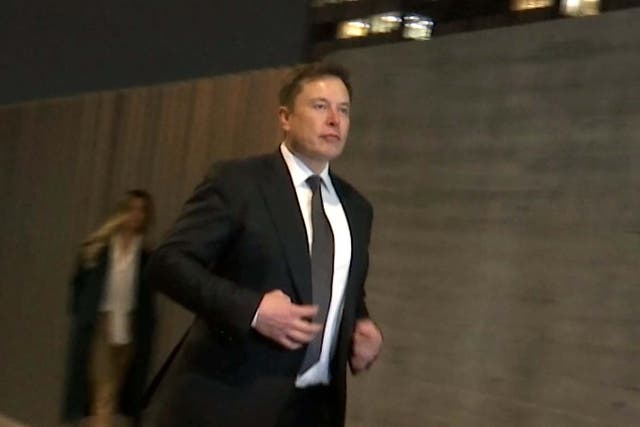 Tesla CEO Elon Musk leaves court on Tuesday 3 December 2019, in Los Angeles