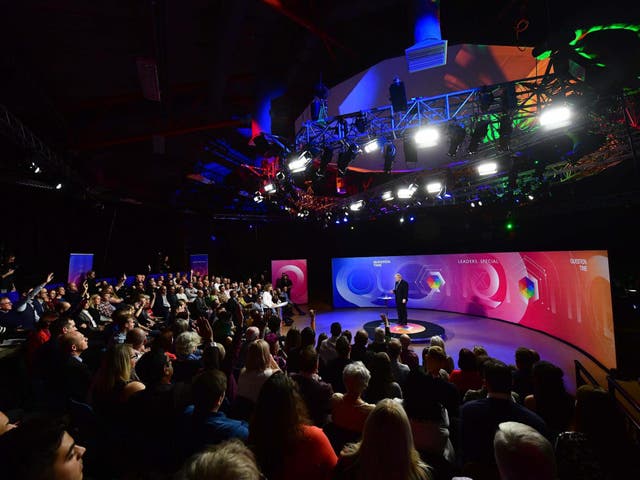 Boris Johnson speaks at Question Time election special