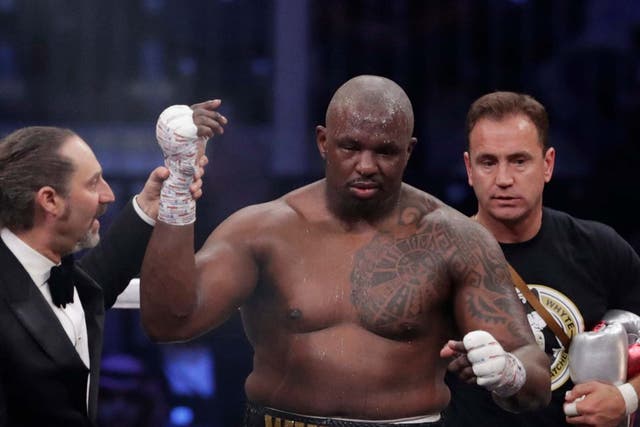 Whyte celebrates his hard-fought win