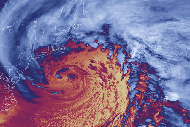 <p>Thermal imagery of a bomb cyclone</p>
