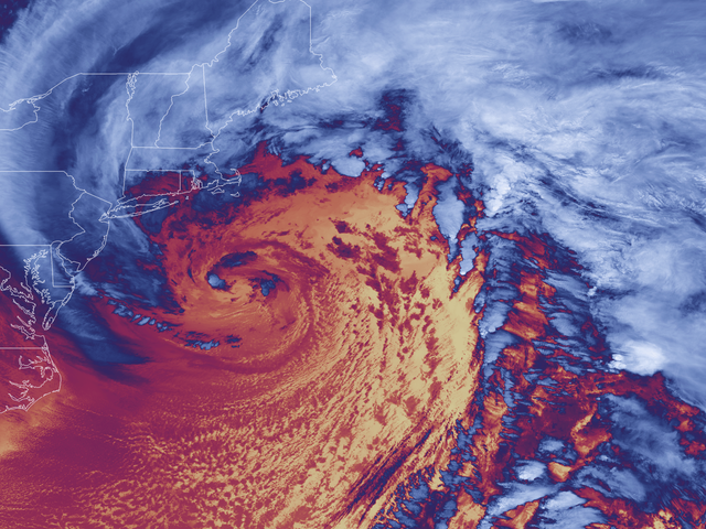 Thermal imagery of a bomb cyclone