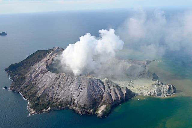 White Island after its volcanic eruption in New Zealand