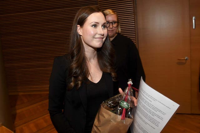Sanna Marin, won a vote to become her party's presidential candidate in Helsinki, Finland