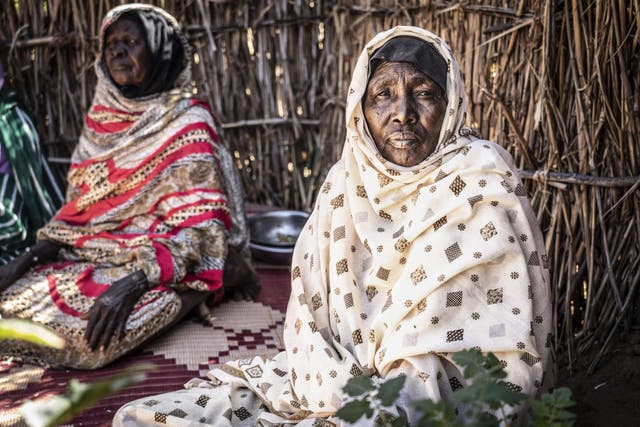 Khadmalla, in her 60s, inside Zamzam displacement camp in North Darfur